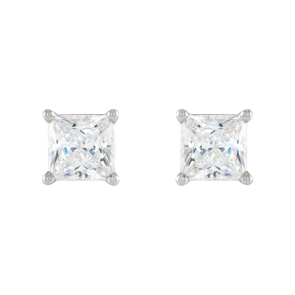 1/2 CTW Natural Diamond Earrings - White Gold