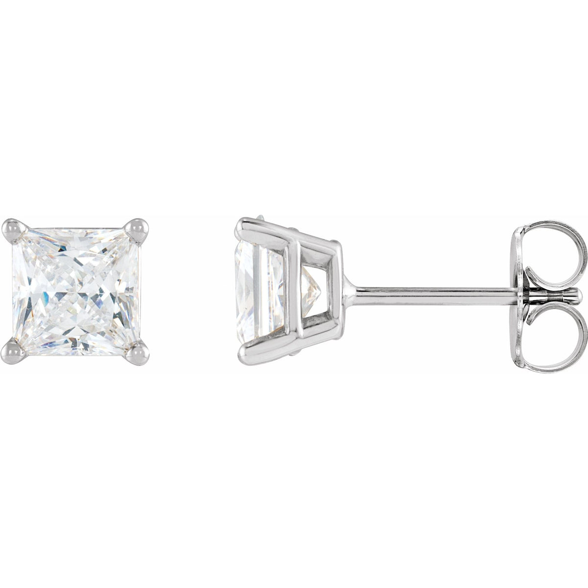 1/2 CTW Natural Diamond Earrings - White Gold