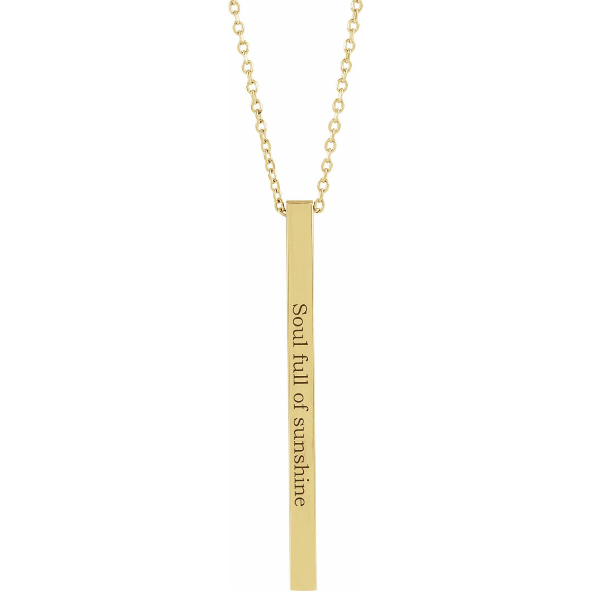 Engravable Four-Sided Bar 16-18" Necklace