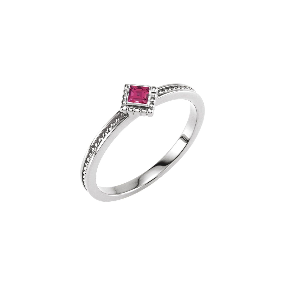 Natural Pink Tourmaline Family Stackable Ring