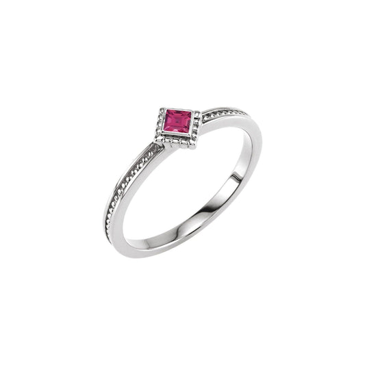 Natural Pink Tourmaline Family Stackable Ring
