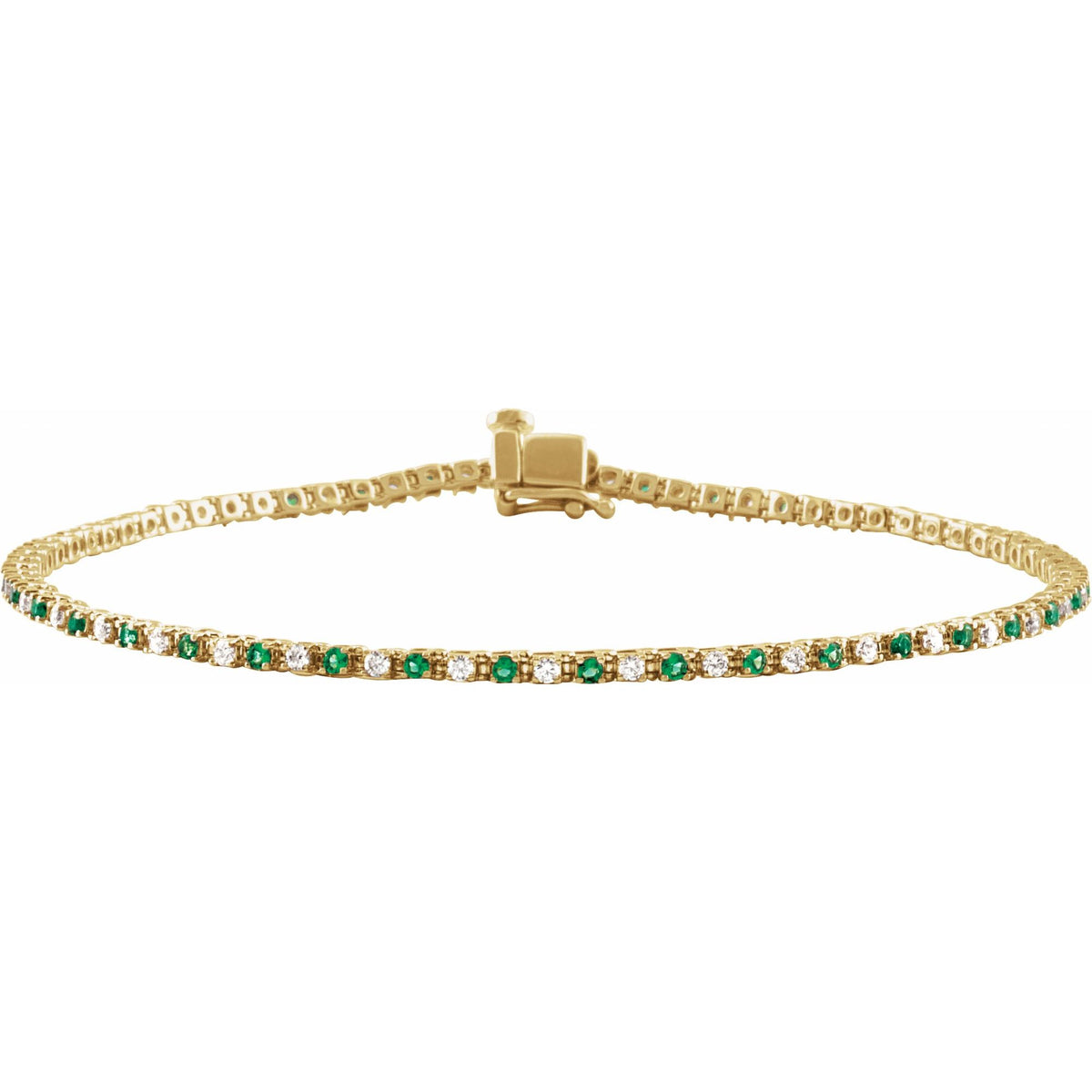 Natural Emerald & 5/8 CTW Natural Diamond Line 7 1/4" Bracelet