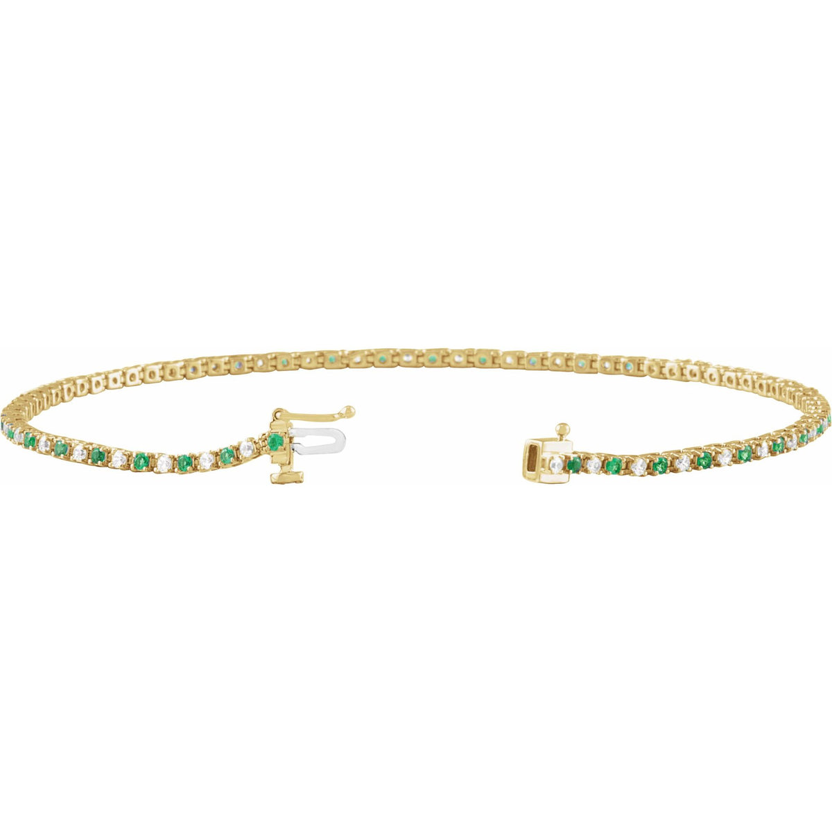 Natural Emerald & 5/8 CTW Natural Diamond Line 7 1/4" Bracelet