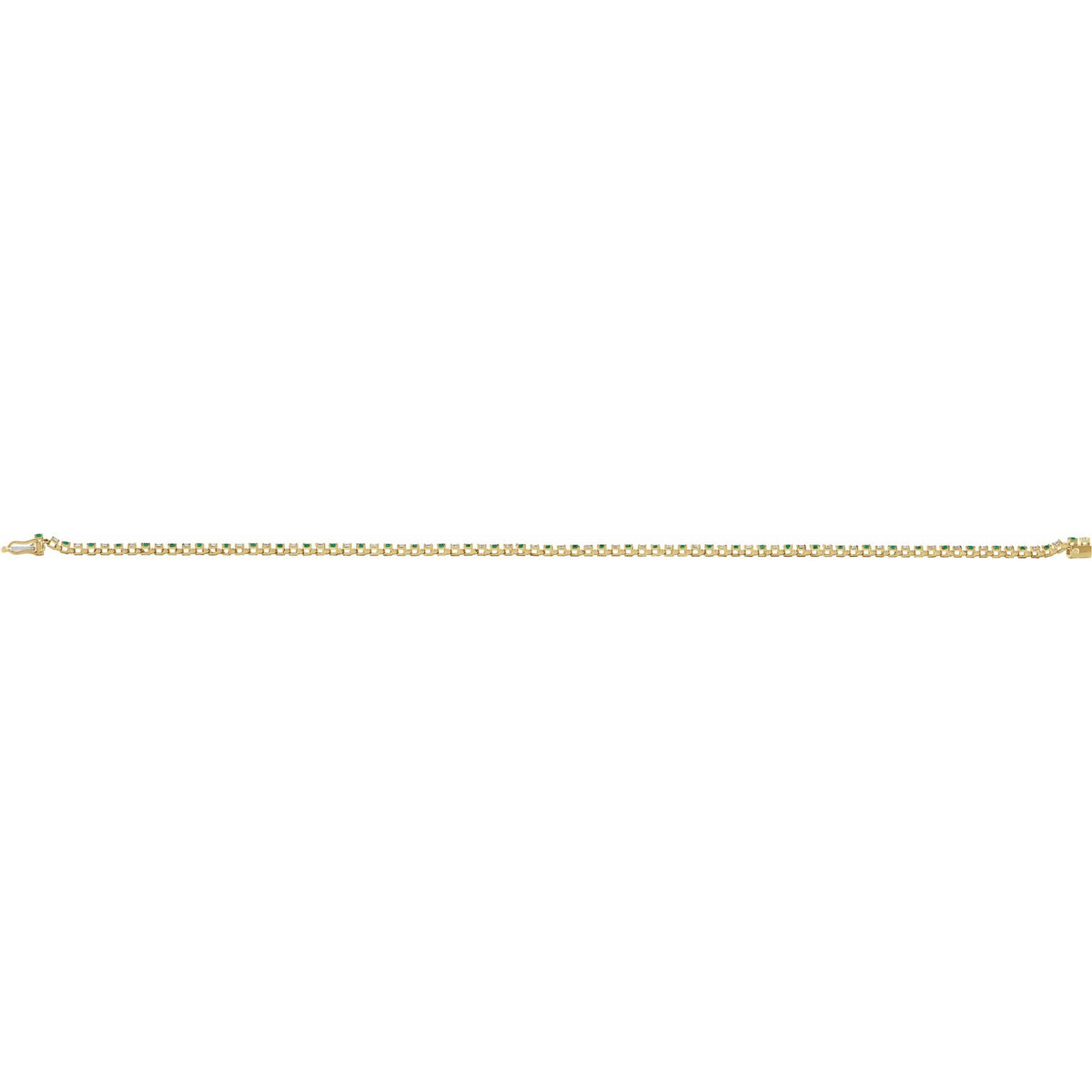 Natural Emerald & 5/8 CTW Natural Diamond Line 7 1/4" Bracelet