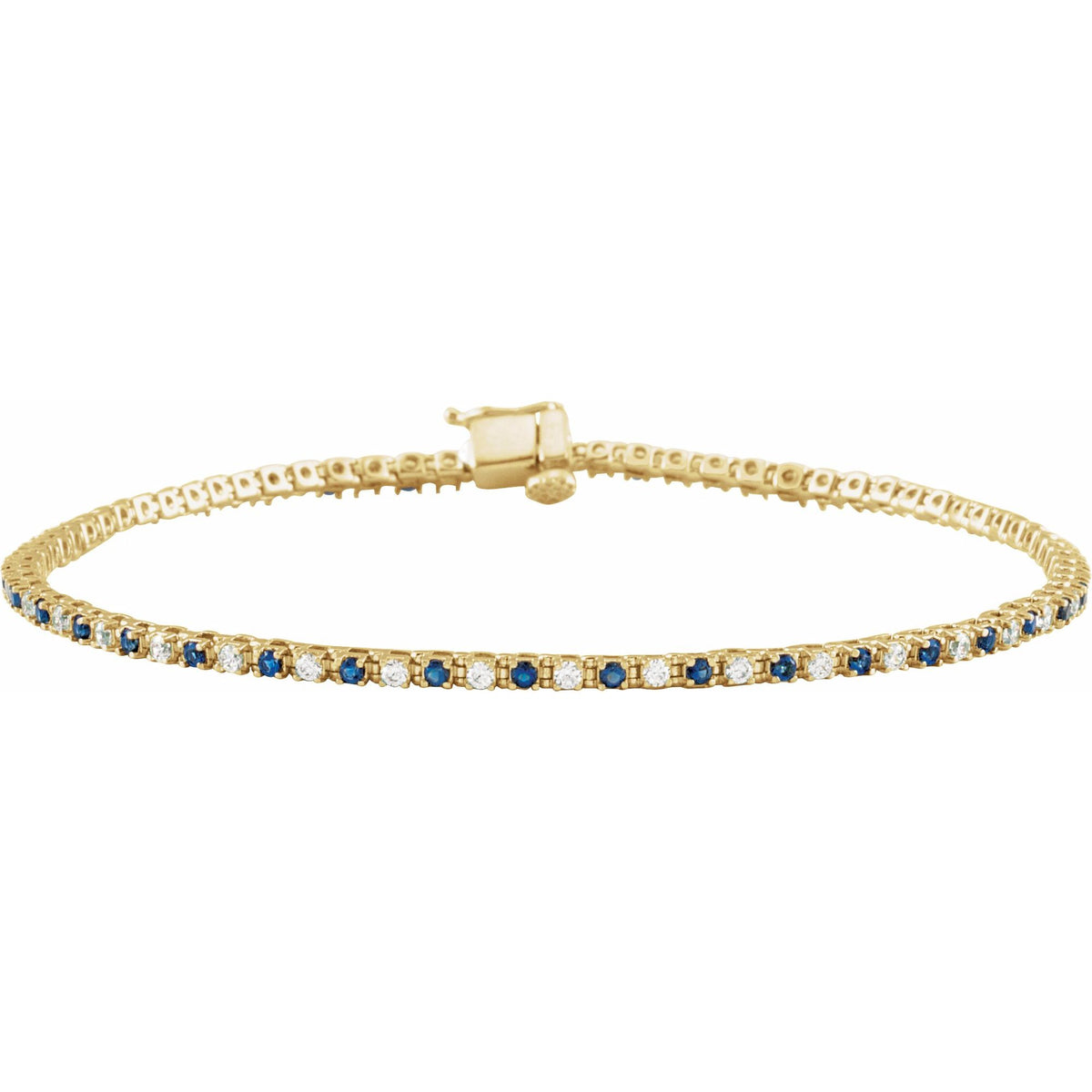 Natural Blue Sapphire & 5/8 CTW Natural Diamond Line 7 1/4" Bracelet
