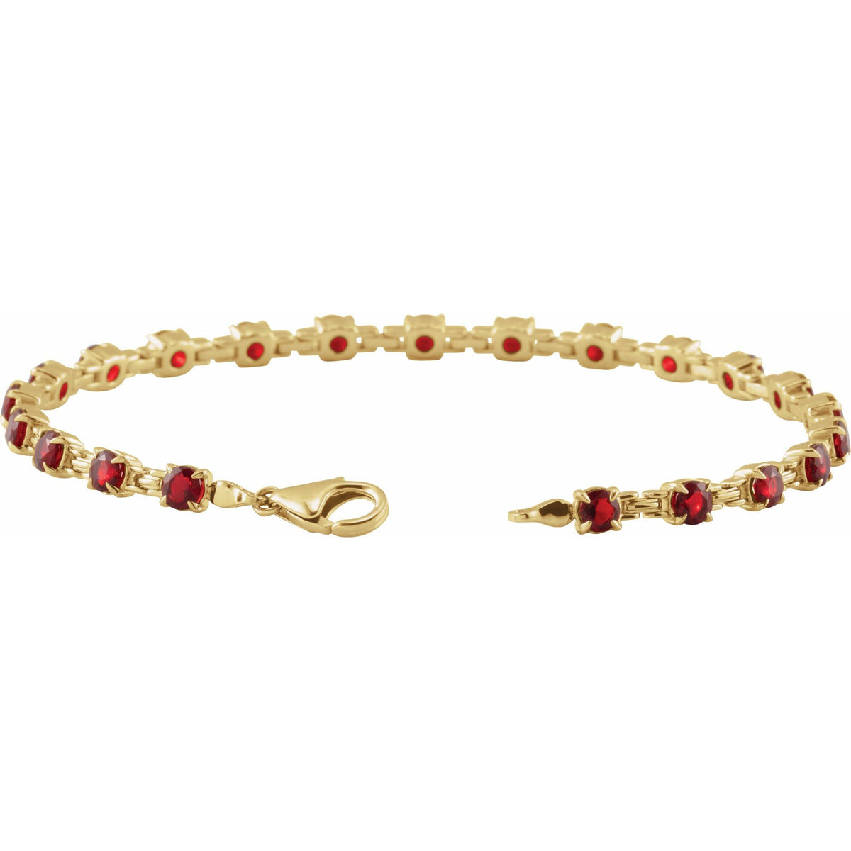 Natural Mozambique Garnet 7 1/4" Line Bracelet