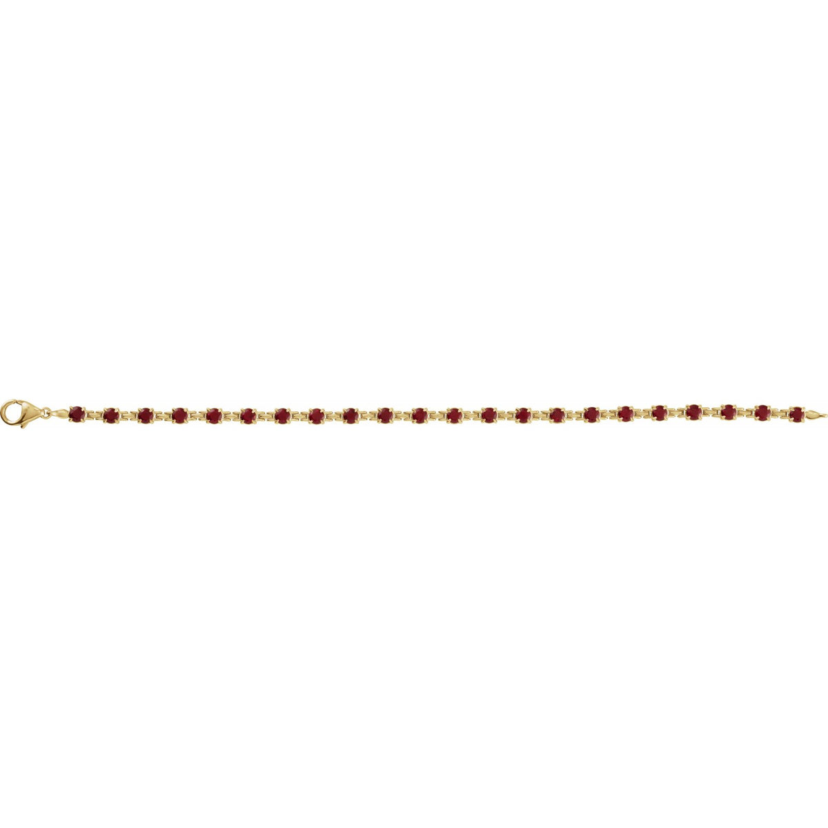 Natural Mozambique Garnet 7 1/4" Line Bracelet