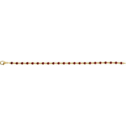 Natural Mozambique Garnet 7 1/4" Line Bracelet