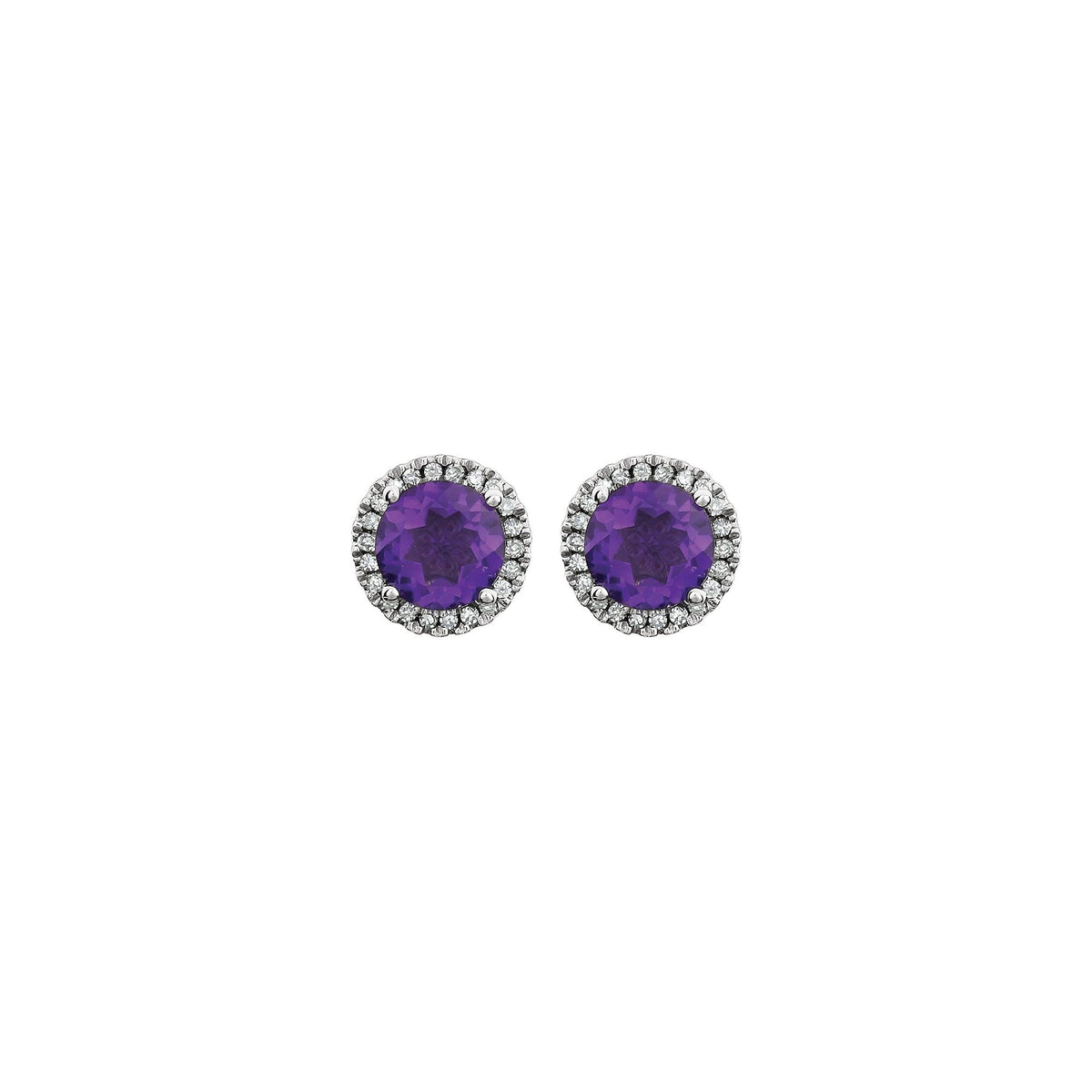 Natural Amethyst & 1/8 CTW Natural Diamond Earrings