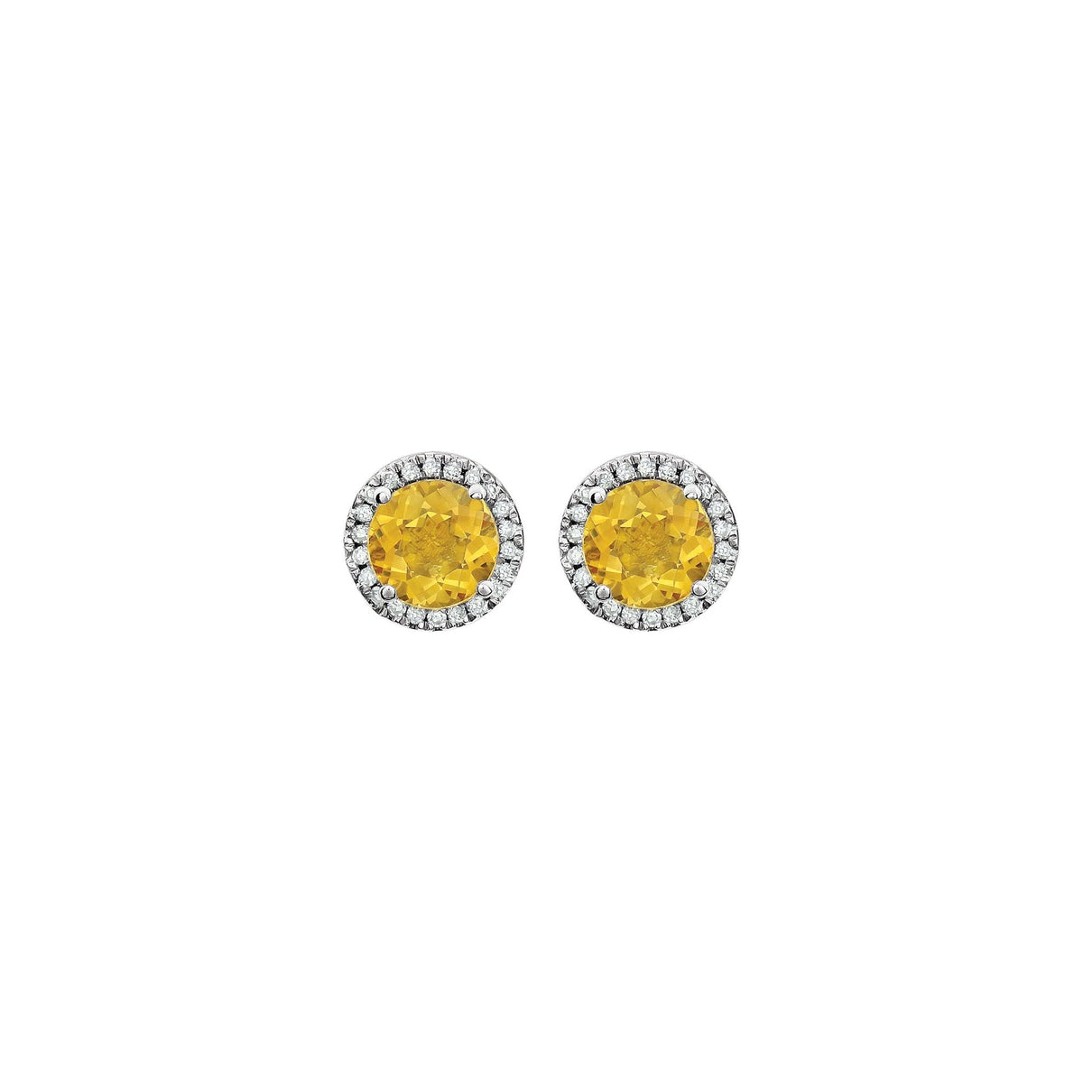Natural Citrine & 1/8 CTW Natural Diamond Earrings