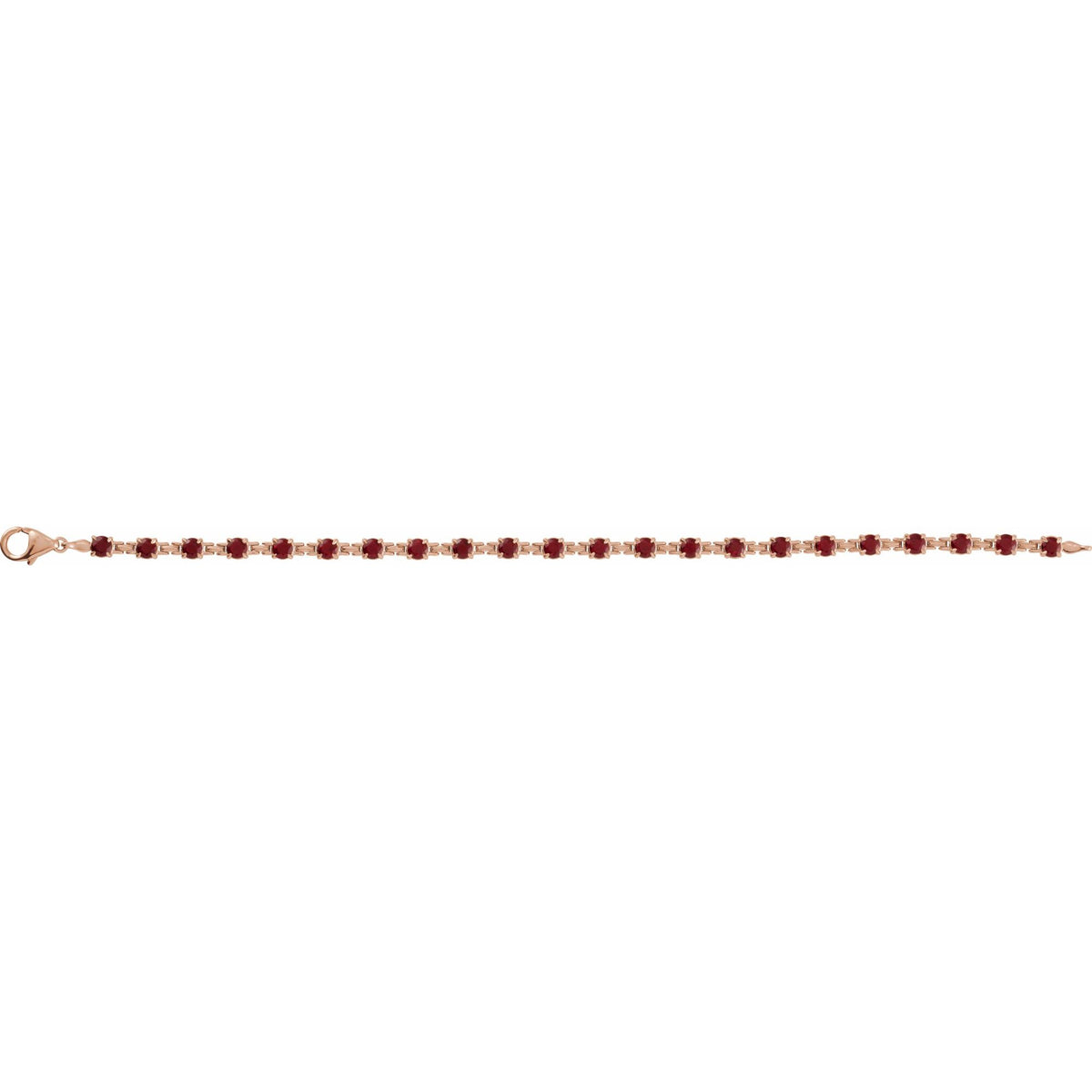 Natural Mozambique Garnet 7 1/4" Line Bracelet