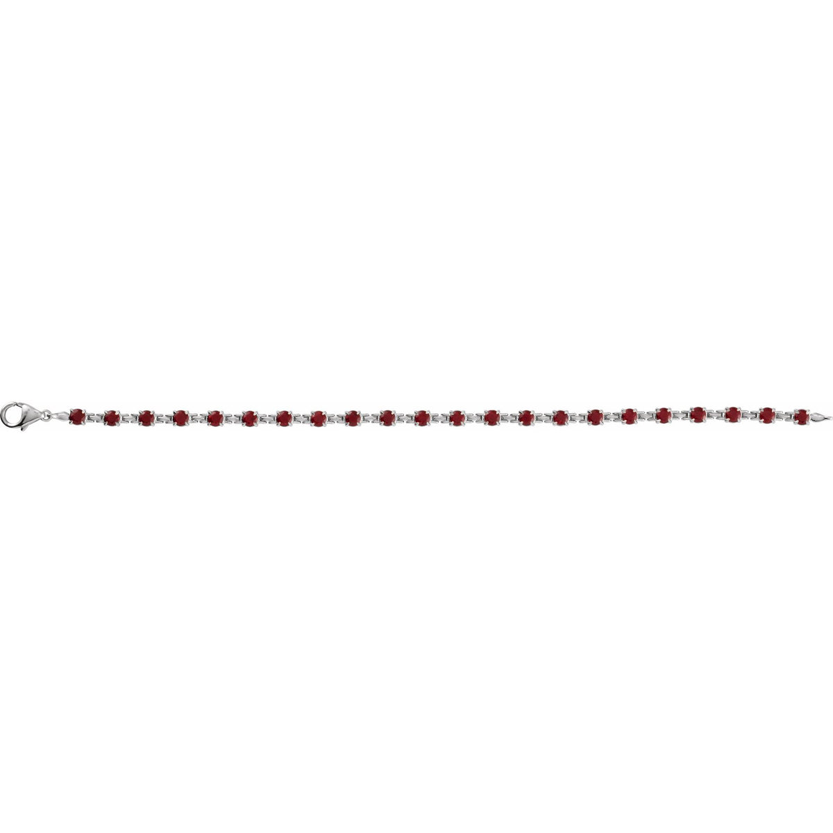Natural Mozambique Garnet 7 1/4" Line Bracelet