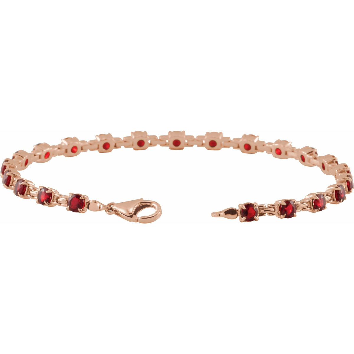 Natural Mozambique Garnet 7 1/4" Line Bracelet