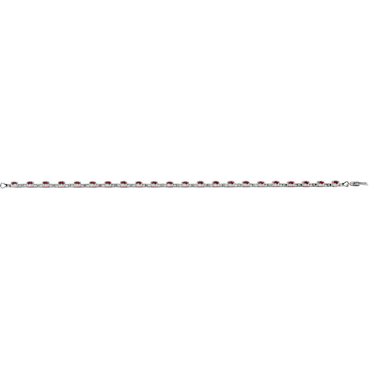 Natural Mozambique Garnet 7 1/4" Line Bracelet