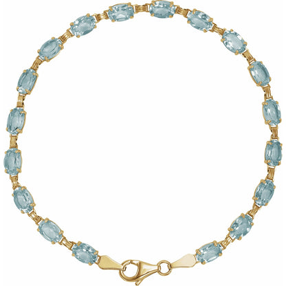 Natural Sky Blue Topaz 7 1/4" Bracelet