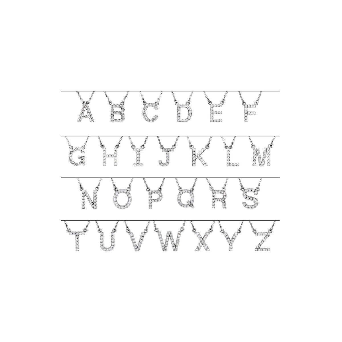 Natural Diamond Initial Necklace