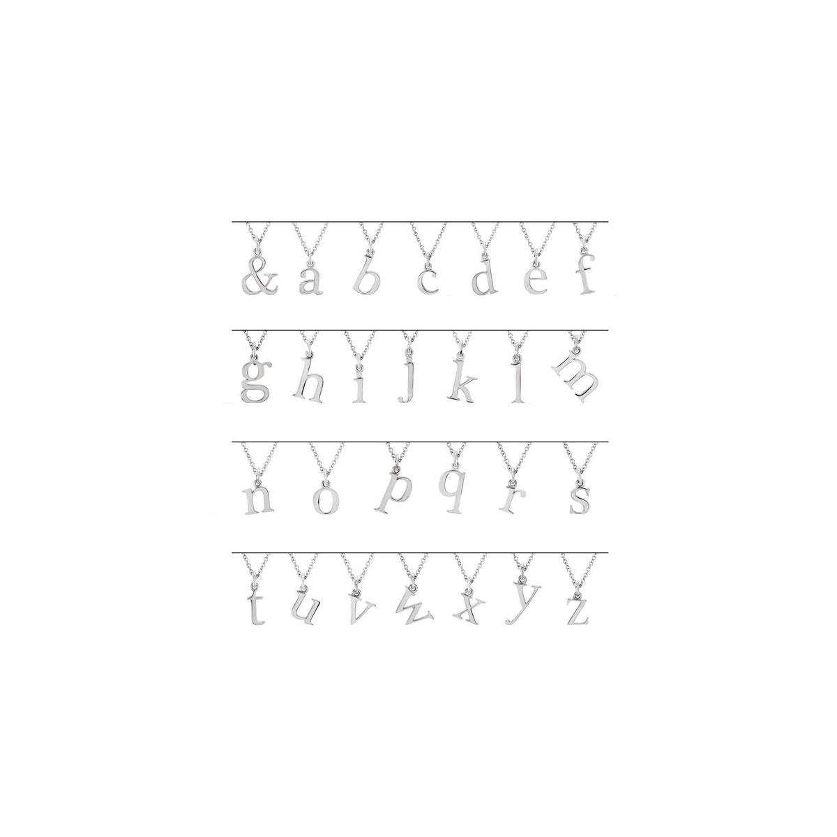 Lowercase Initial Necklace or Charm/Pendant