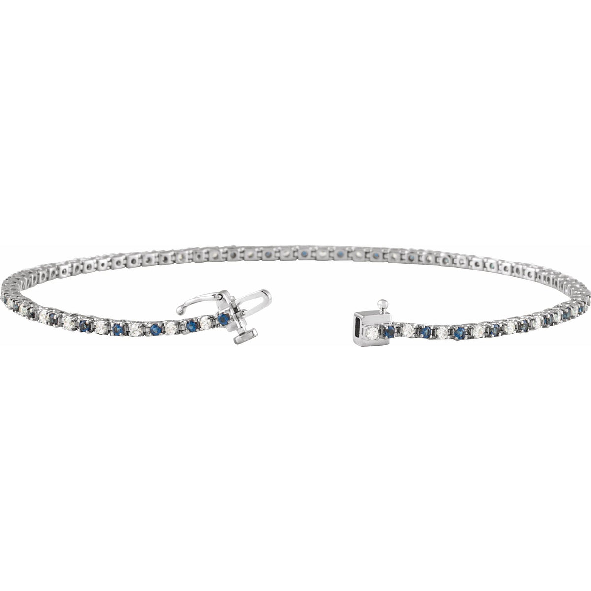 Natural Blue Sapphire & 5/8 CTW Natural Diamond Line 7 1/4" Bracelet
