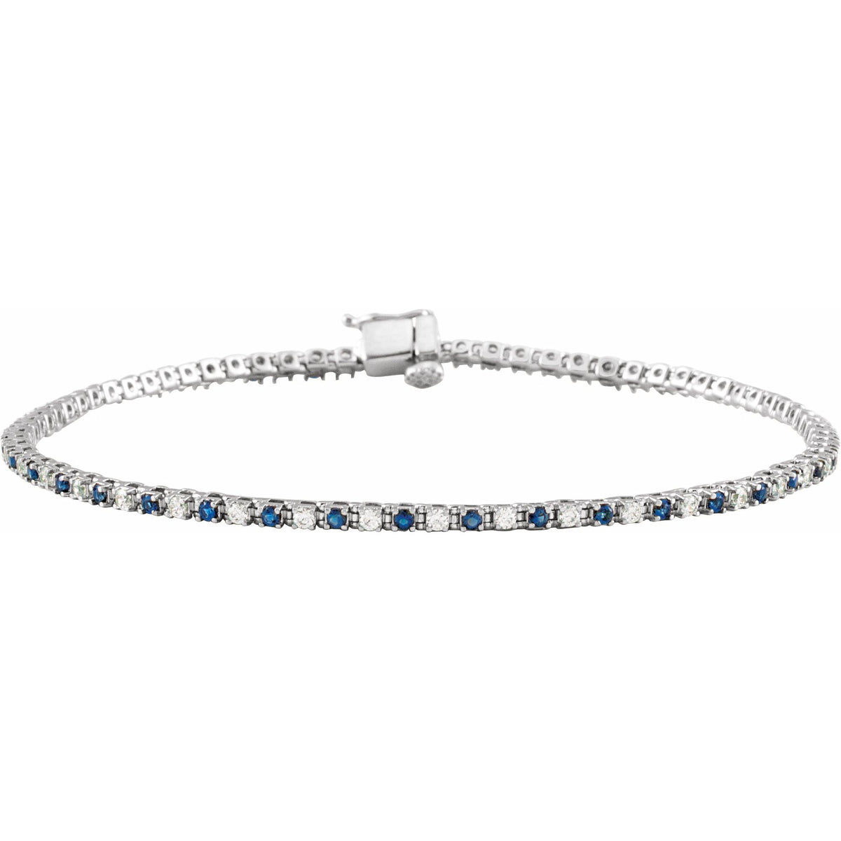 Natural Blue Sapphire & 5/8 CTW Natural Diamond Line 7 1/4" Bracelet