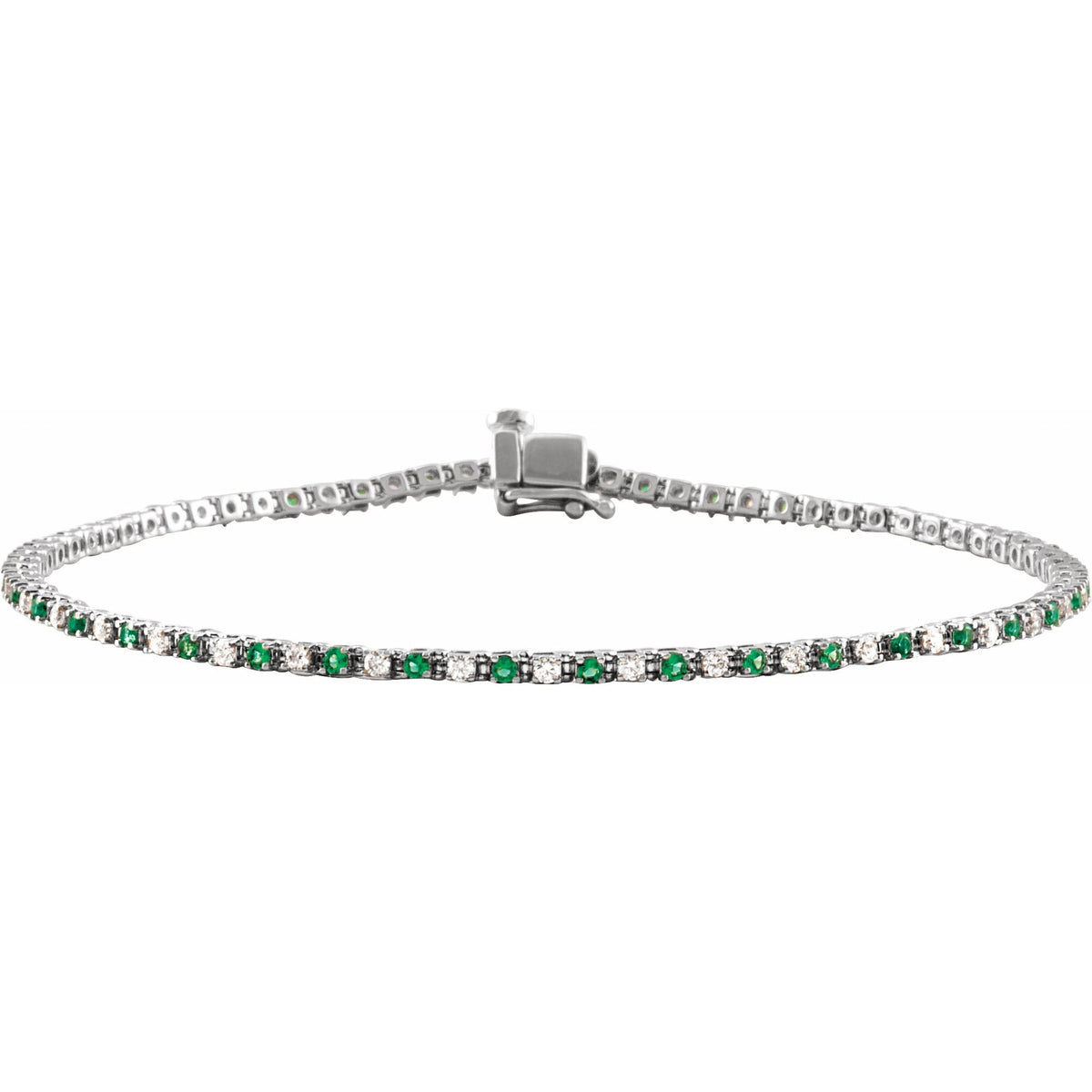 Natural Emerald & 5/8 CTW Natural Diamond Line 7 1/4" Bracelet