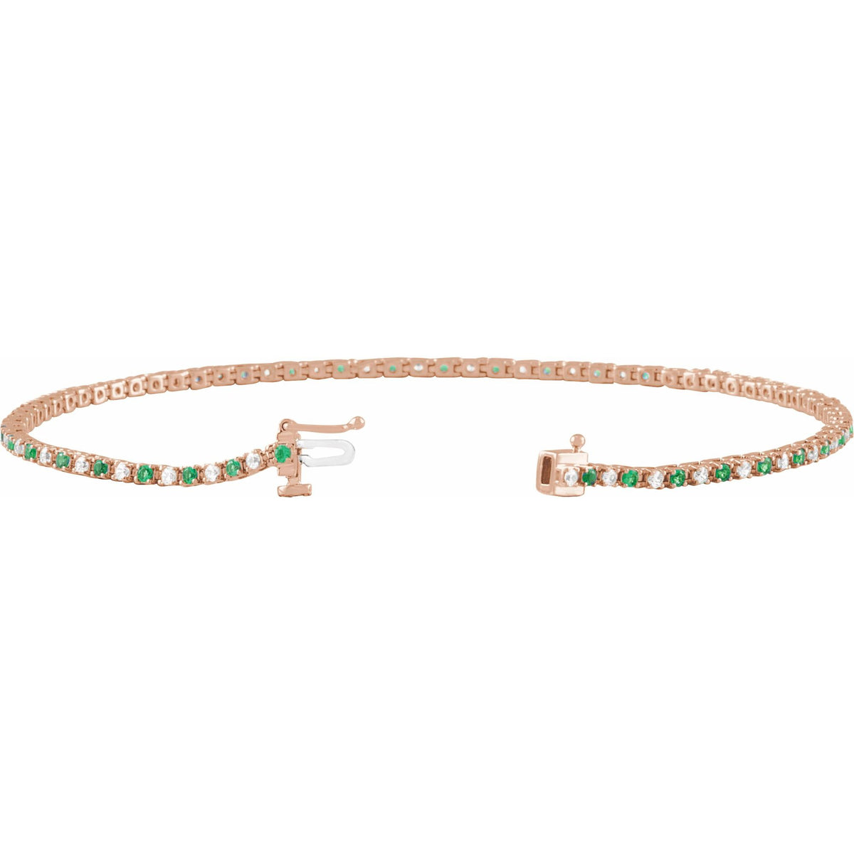 Natural Emerald & 5/8 CTW Natural Diamond Line 7 1/4" Bracelet