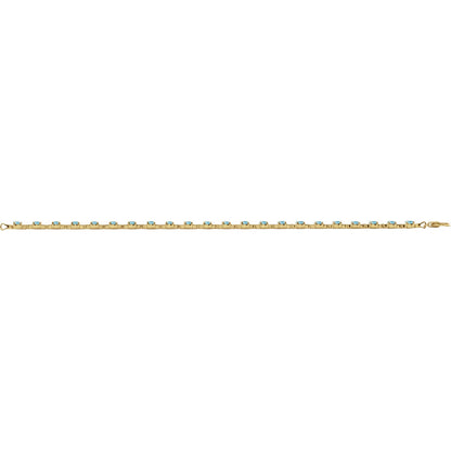 Natural Sky Blue Topaz 7 1/4" Line Bracelet