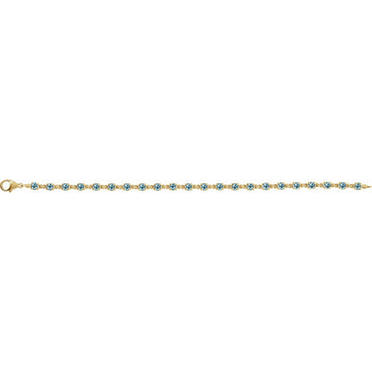 Natural Sky Blue Topaz 7 1/4" Line Bracelet