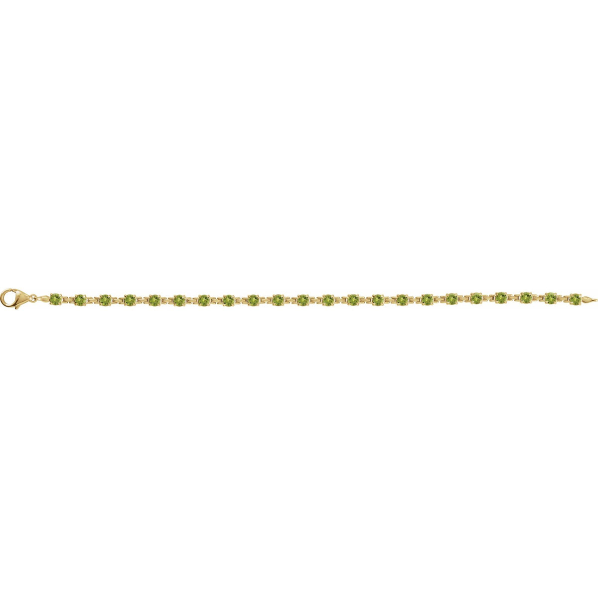 Natural Peridot 7 1/4" Line Bracelet