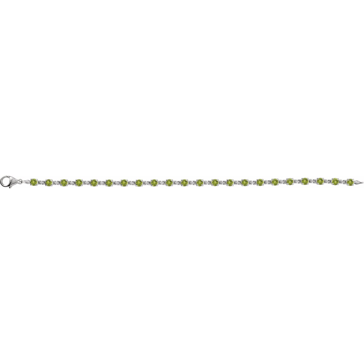 Natural Peridot 7 1/4" Line Bracelet
