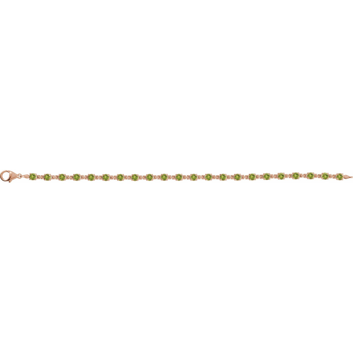 Natural Peridot 7 1/4" Line Bracelet