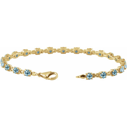 Natural Sky Blue Topaz 7 1/4" Line Bracelet