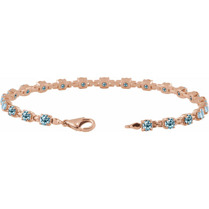 Natural Sky Blue Topaz 7 1/4" Line Bracelet