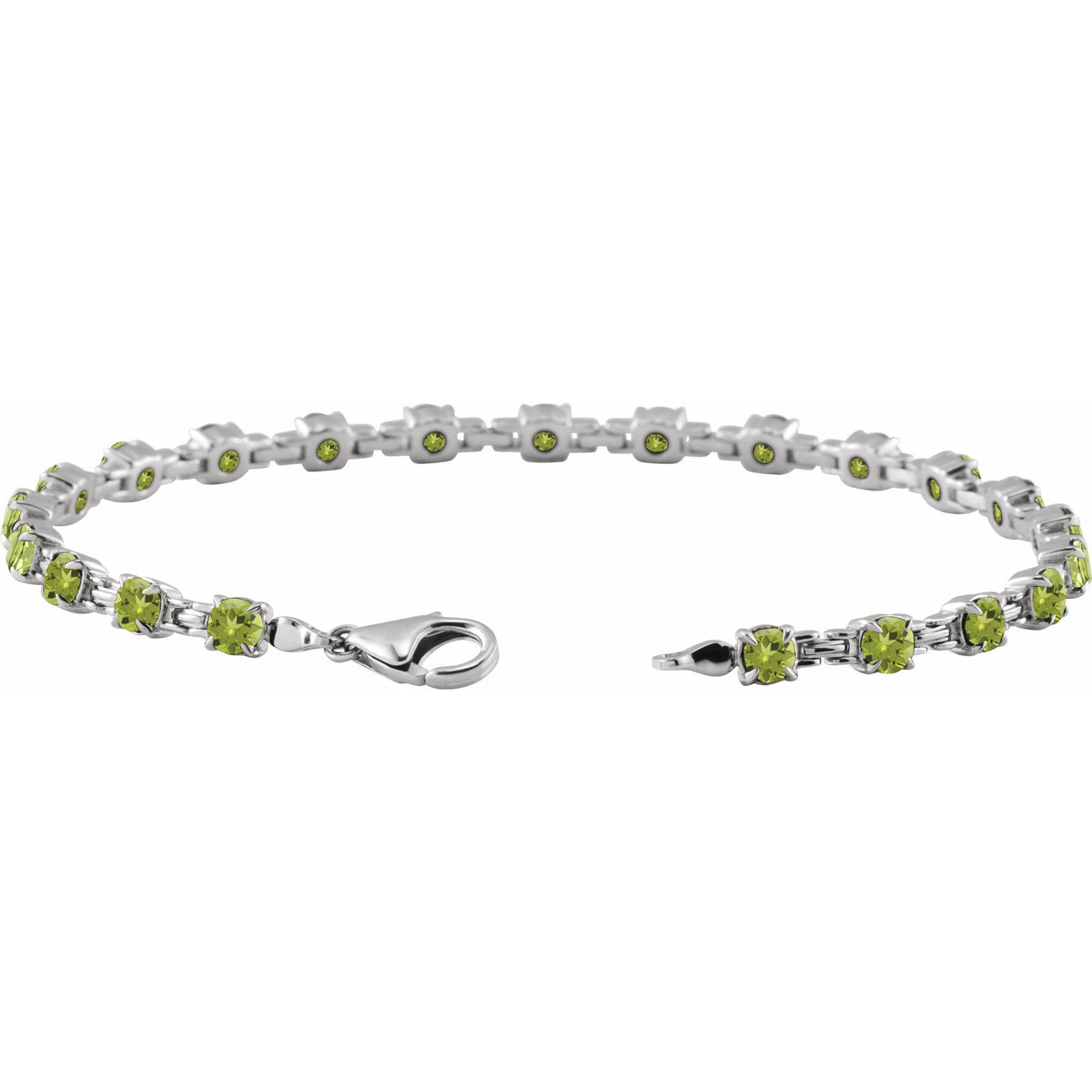 Natural Peridot 7 1/4" Line Bracelet