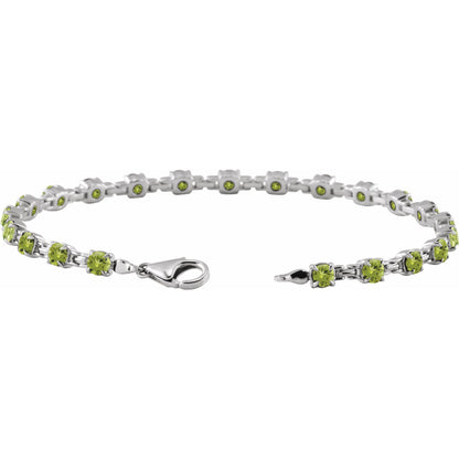 Natural Peridot 7 1/4" Line Bracelet