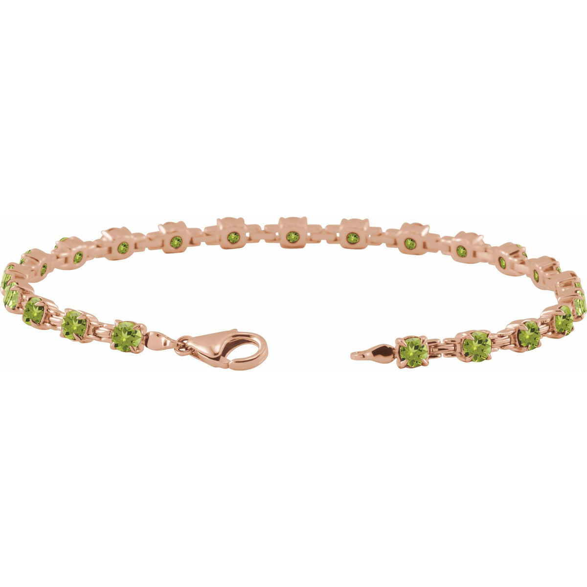 Natural Peridot 7 1/4" Line Bracelet