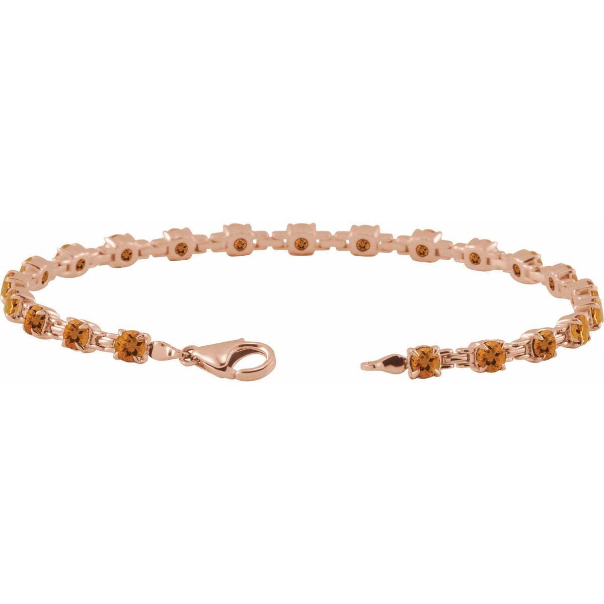 Natural Citrine 7 1/4" Line Bracelet
