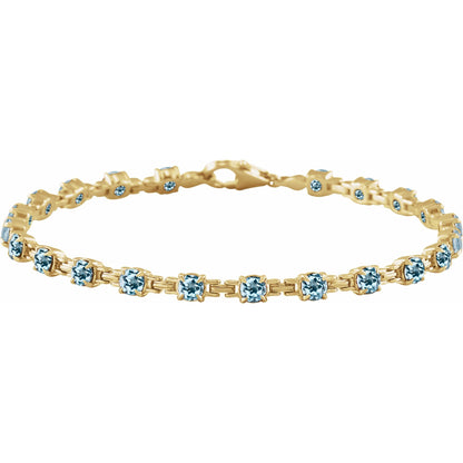 Natural Sky Blue Topaz 7 1/4" Line Bracelet