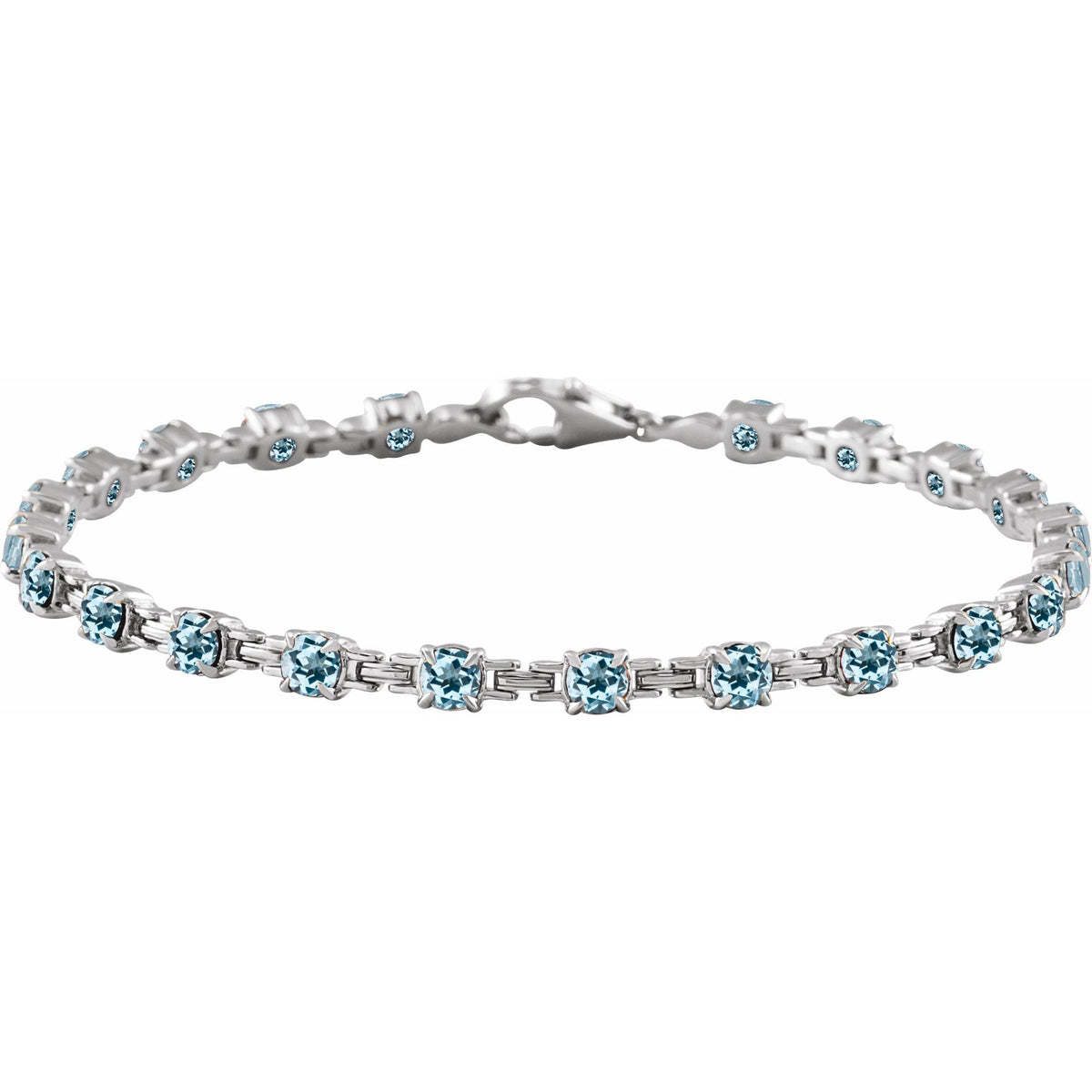 Natural Sky Blue Topaz 7 1/4" Line Bracelet