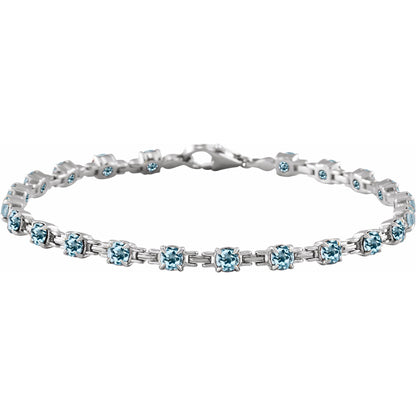 Natural Sky Blue Topaz 7 1/4" Line Bracelet