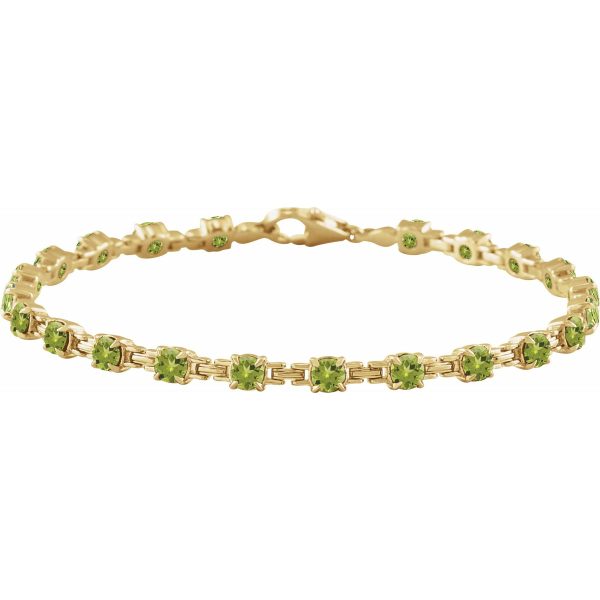 Natural Peridot 7 1/4" Line Bracelet