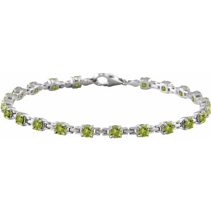 Natural Peridot 7 1/4" Line Bracelet