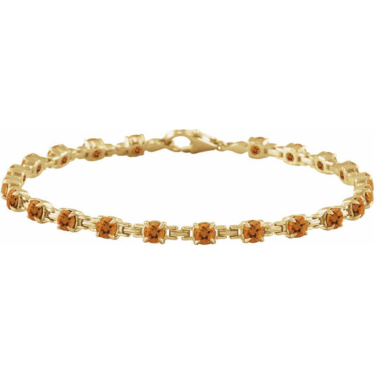 Natural Citrine 7 1/4" Line Bracelet