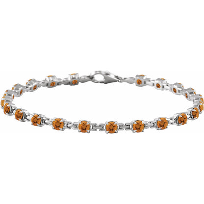 Natural Citrine 7 1/4" Line Bracelet