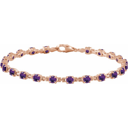 Natural Amethyst 7 1/4" Line Bracelet