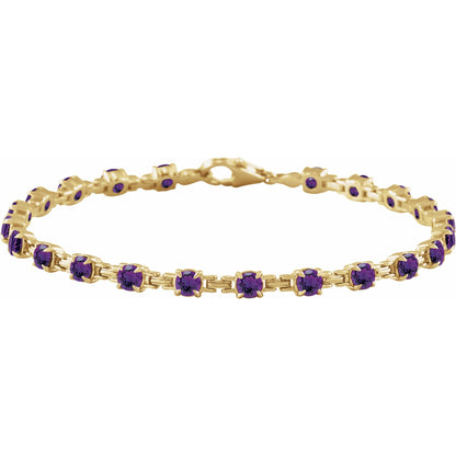 Natural Amethyst 7 1/4" Line Bracelet