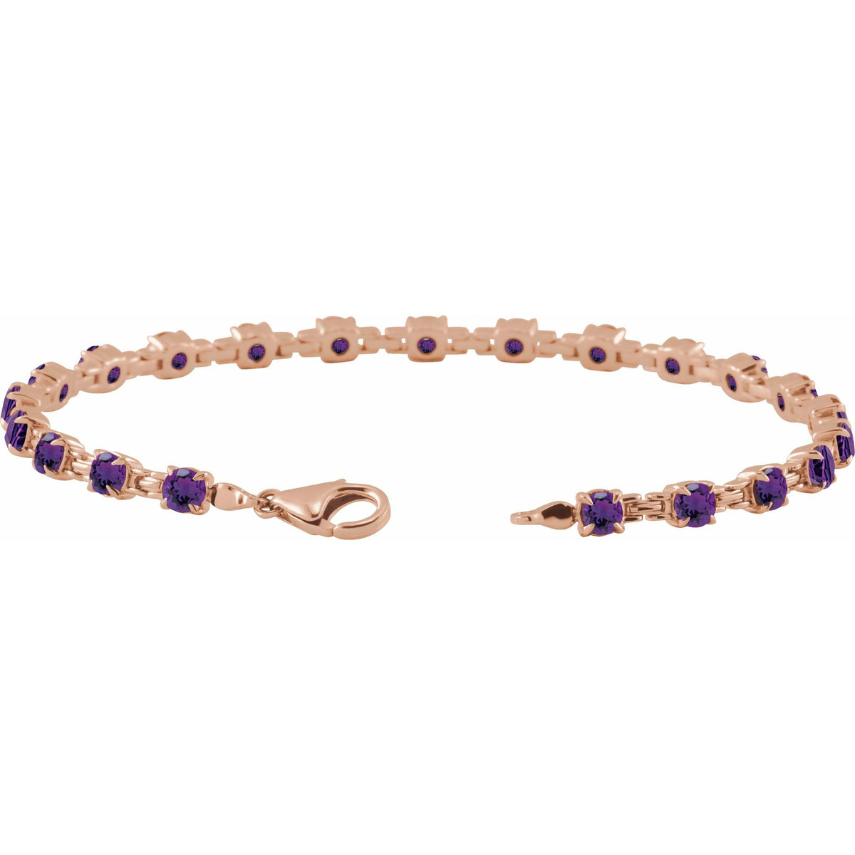 Natural Amethyst 7 1/4" Line Bracelet