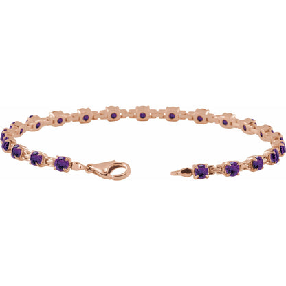 Natural Amethyst 7 1/4" Line Bracelet