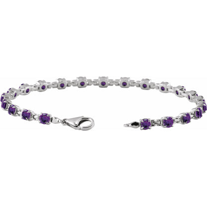 Natural Amethyst 7 1/4" Line Bracelet