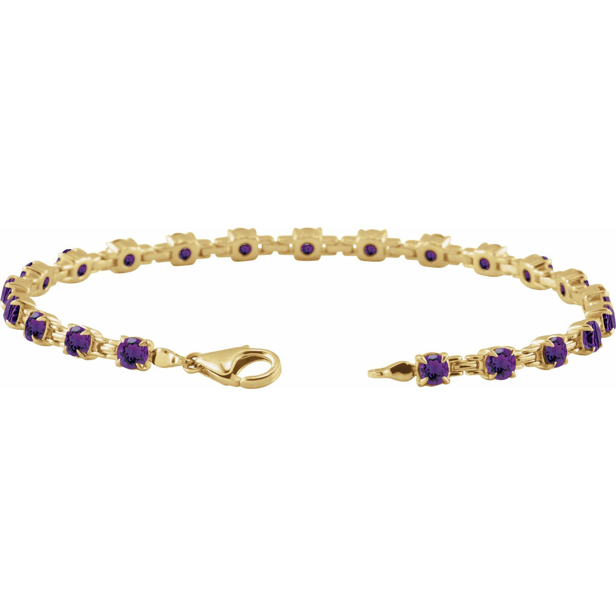 Natural Amethyst 7 1/4" Line Bracelet