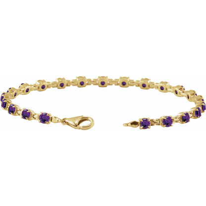 Natural Amethyst 7 1/4" Line Bracelet